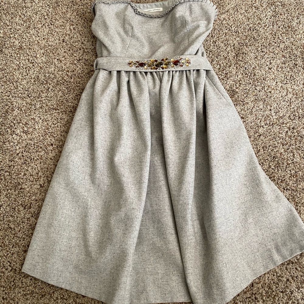 Banana Republic grey wool strapless dress, size 10